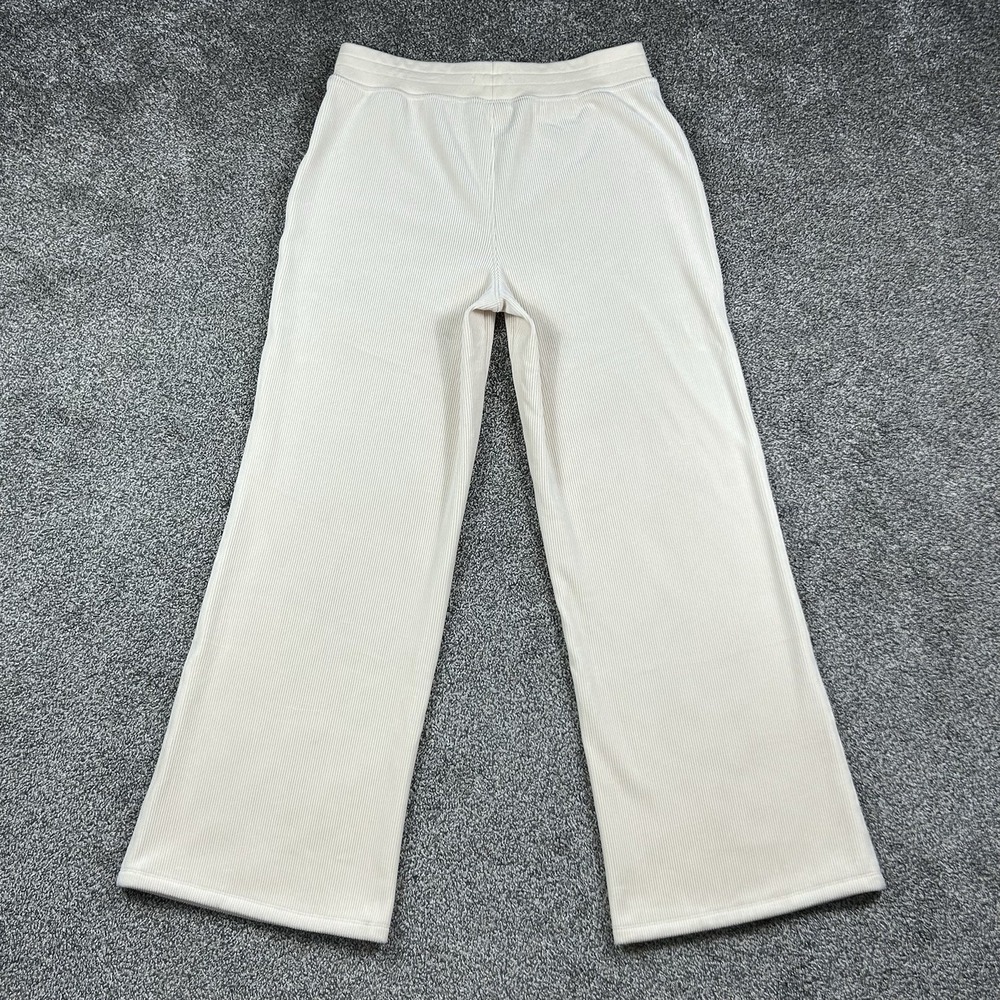 NEW Marine Layer Velour Corduroy Wide‎ leg Pants Womens Large Cream Comfort - Picture 2 of 12